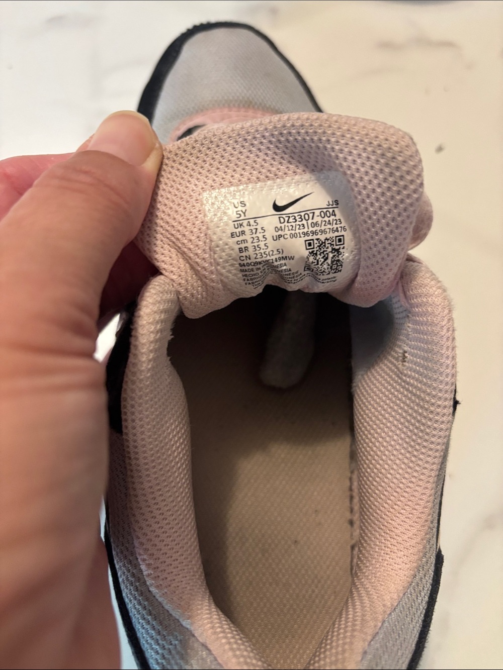 Nike Air Max 1 GS Anthracite Pink Foam Kids Sneakers - Picture 8 of 8